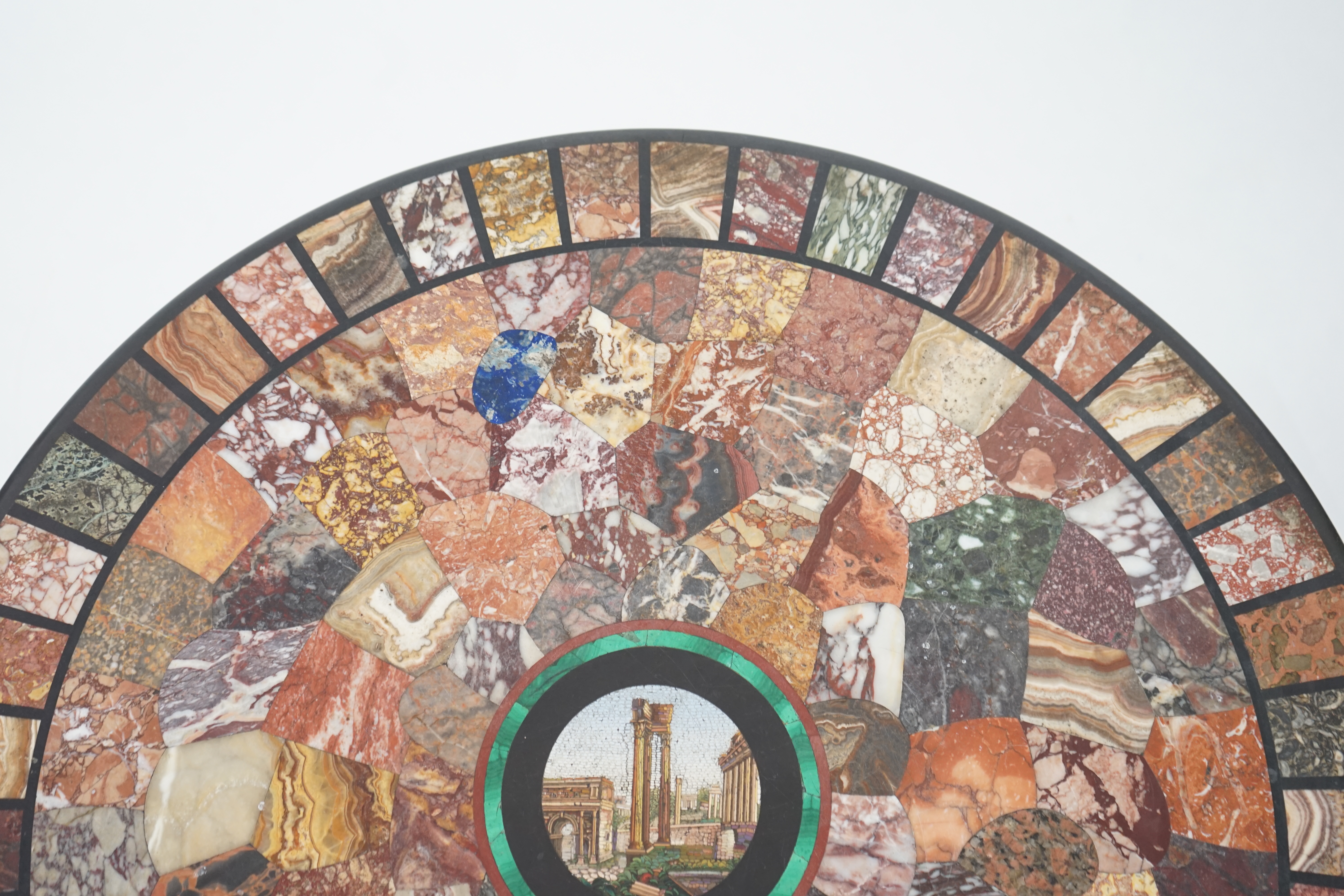 A 19th century Italian micro mosaic and specimen marble topped centre table